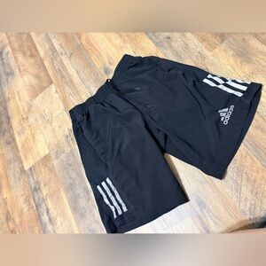 Adidas Aeroready Black Athletic Shorts 3 Stripe Reflective Logo Gym Training